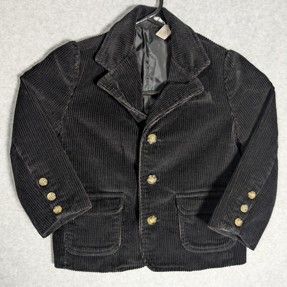 George Boys Black Corduroy Blazer Sport Coat Jacket Size 4T Preppy‎ Classic